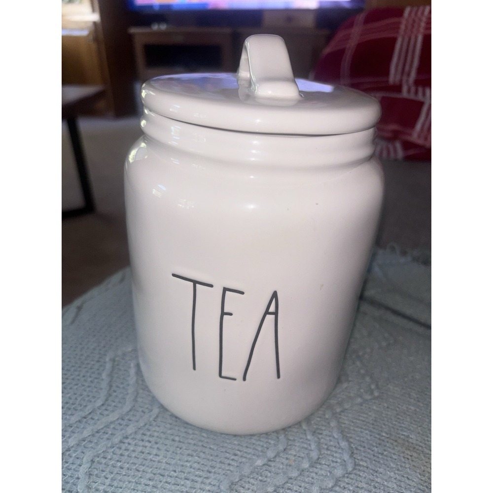 Rae Dunn Artisan Collection By Magenta Ivory Tea Canister With Rubber Seal